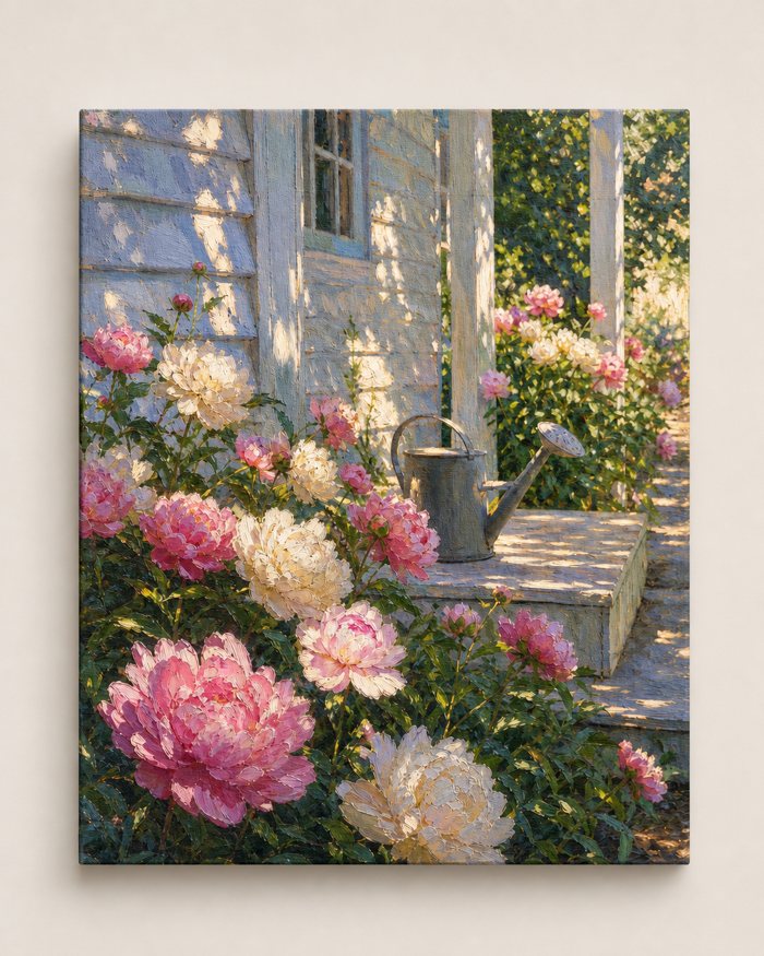 Porch Peonies canvas