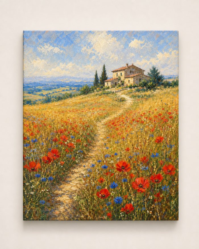 Poppy Meadow Path canvas
