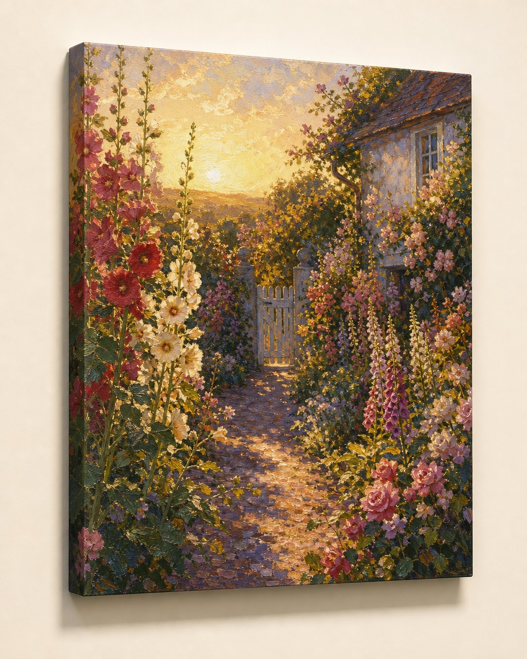 Hollyhock Gate Canvas, image 1
