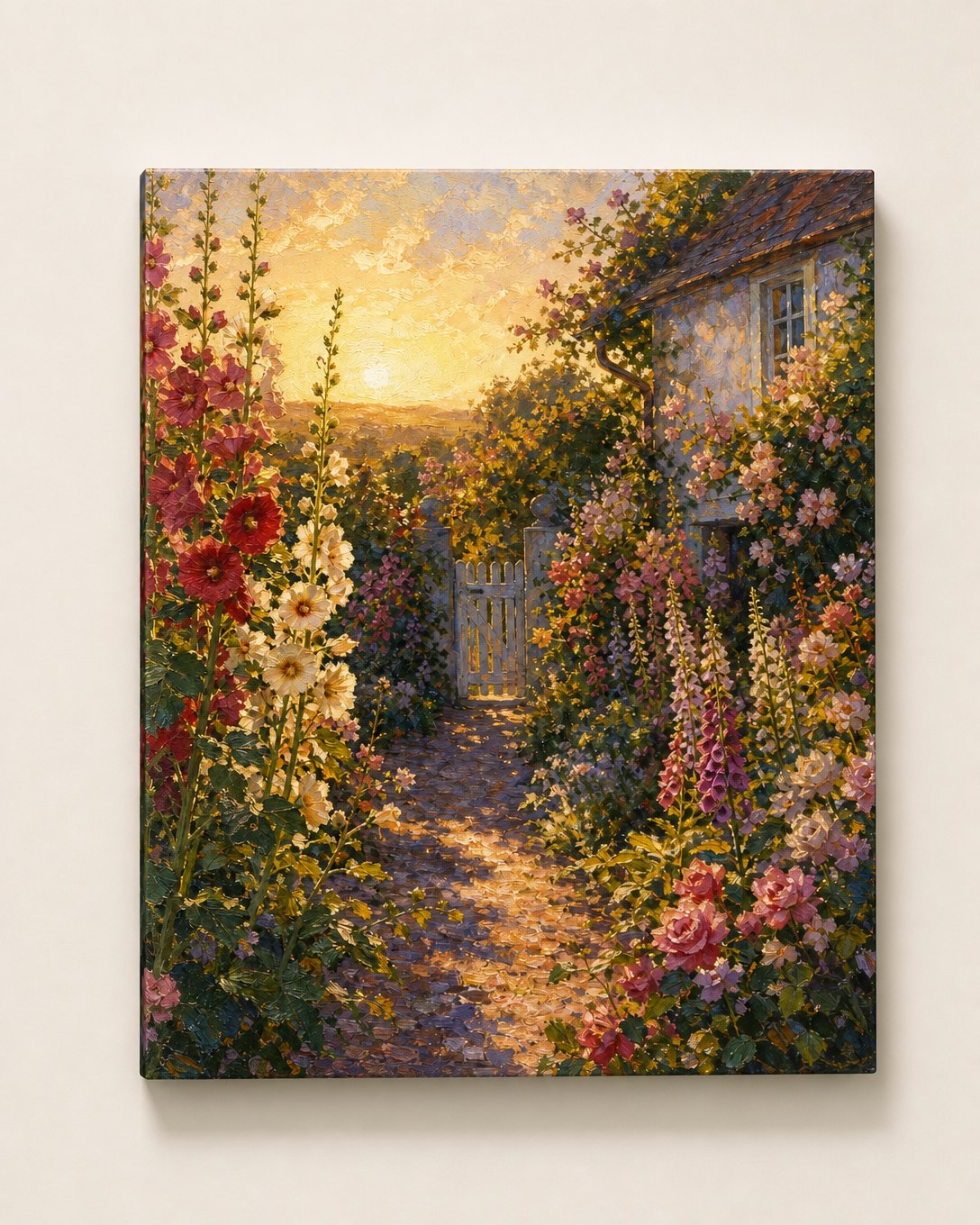 Hollyhock Gate Canvas, image 2