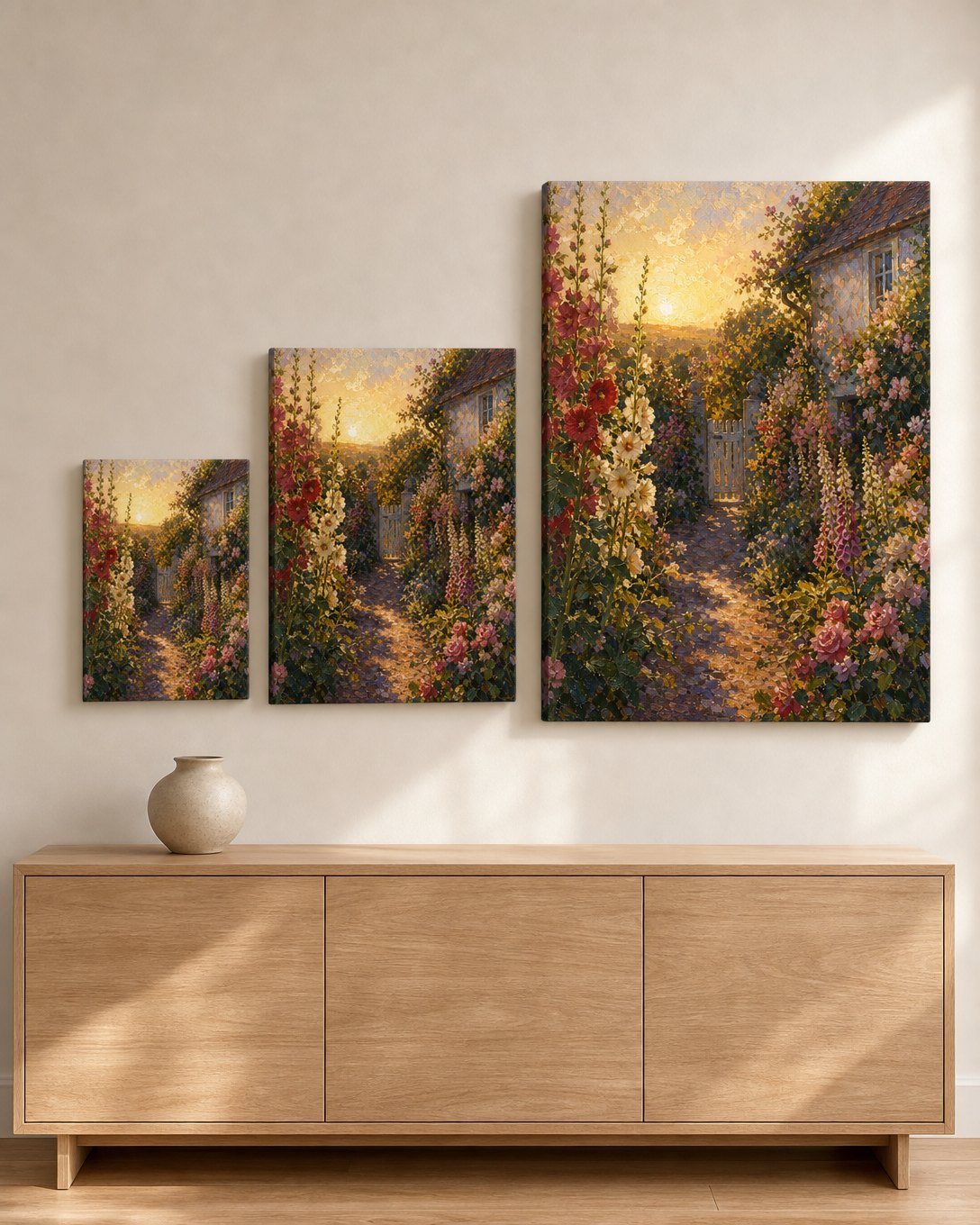 Hollyhock Gate Canvas, image 3