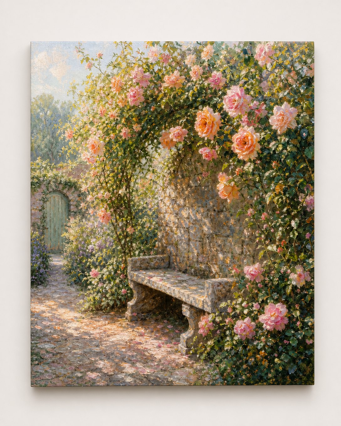 Rose Arbor Bench Canvas, image 2