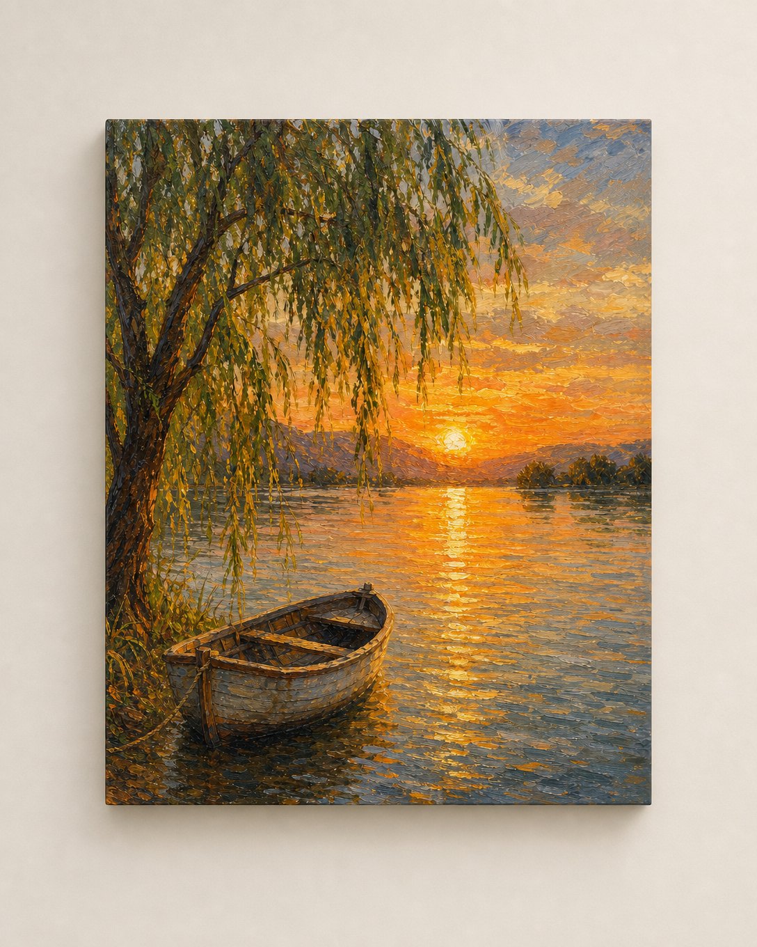 Rowboat at Sundown Canvas, image 2