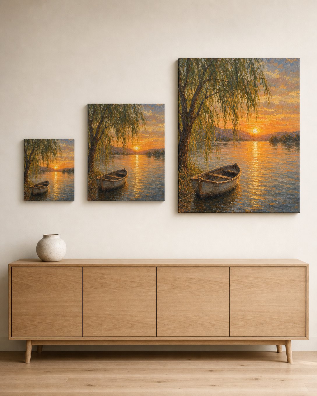 Rowboat at Sundown Canvas, image 3