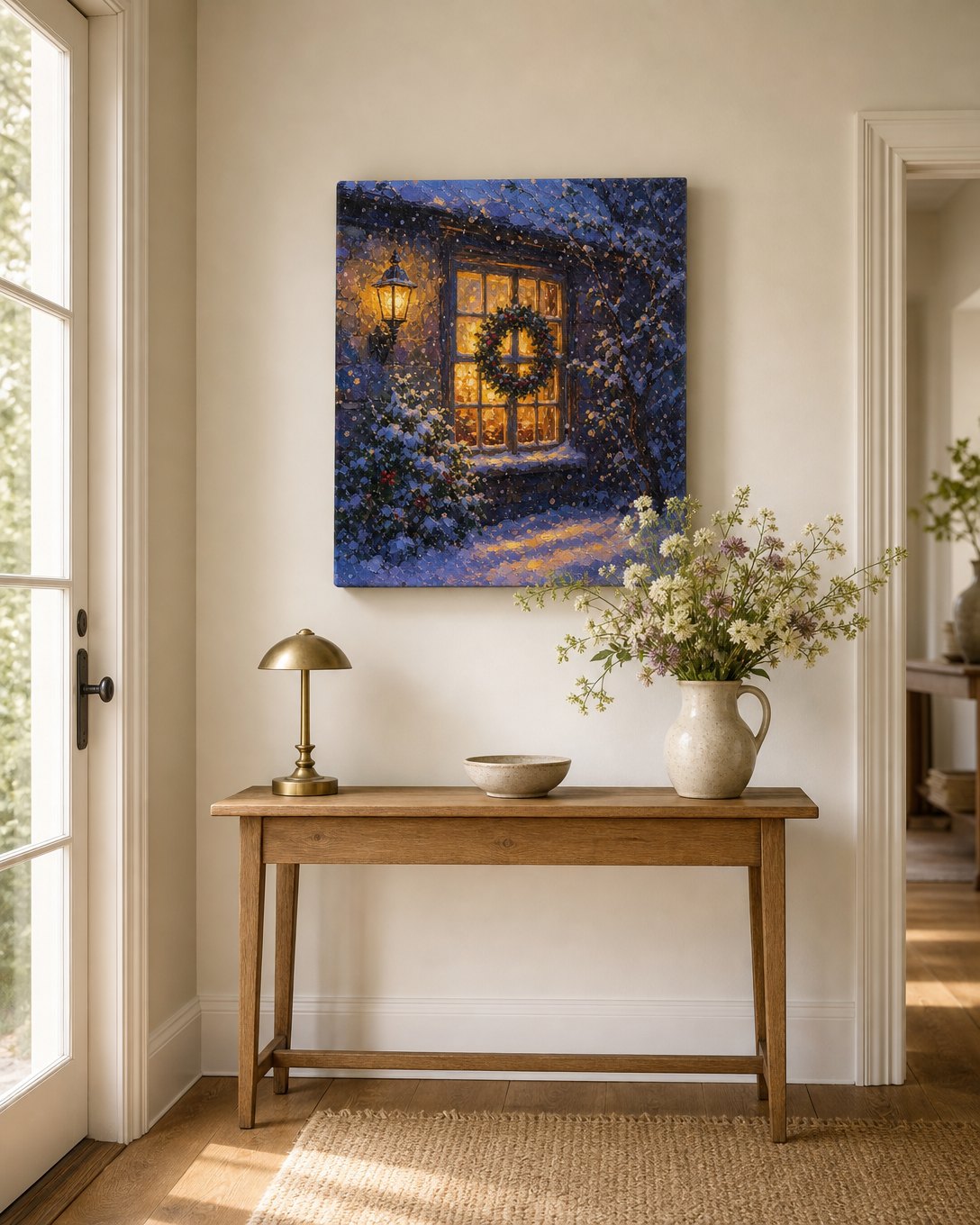 Lamplit Snow Window Canvas, image 5