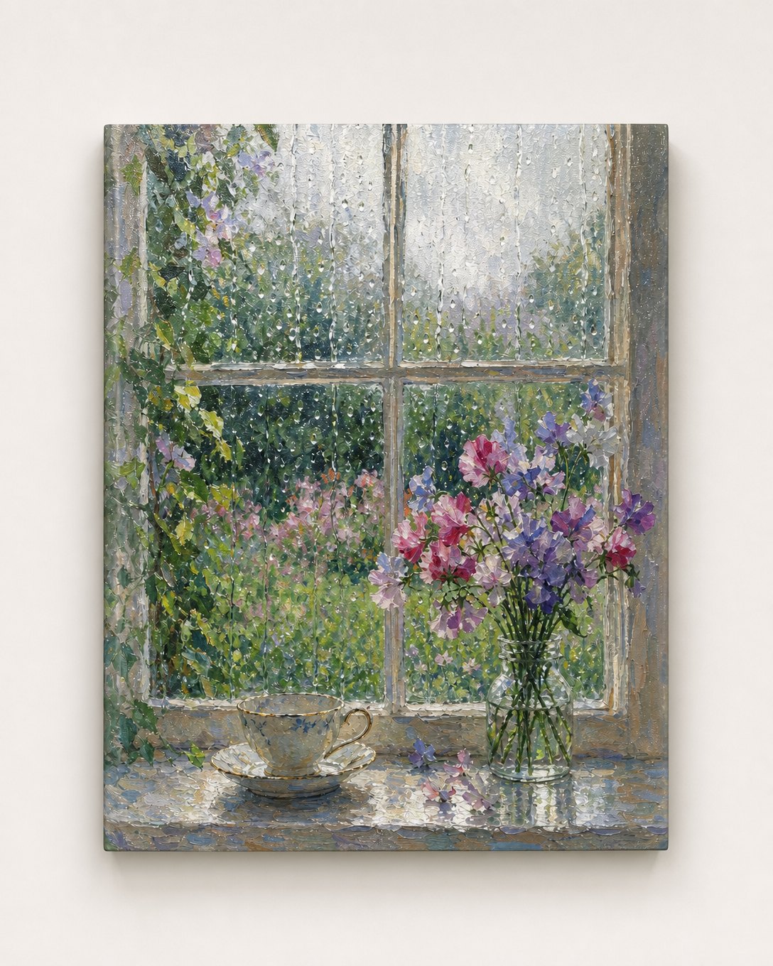 Rain on the Garden Window Canvas, image 2