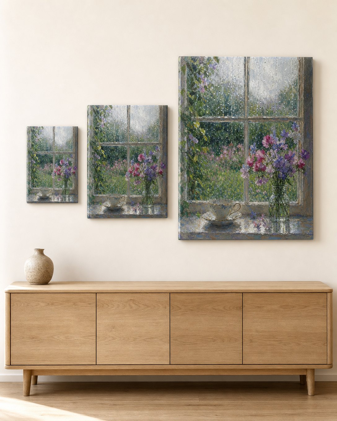 Rain on the Garden Window Canvas, image 3