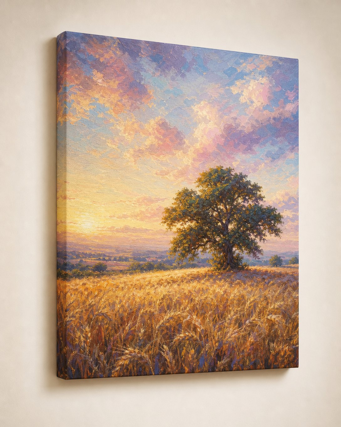 Wheat Field Evening Canvas, image 1