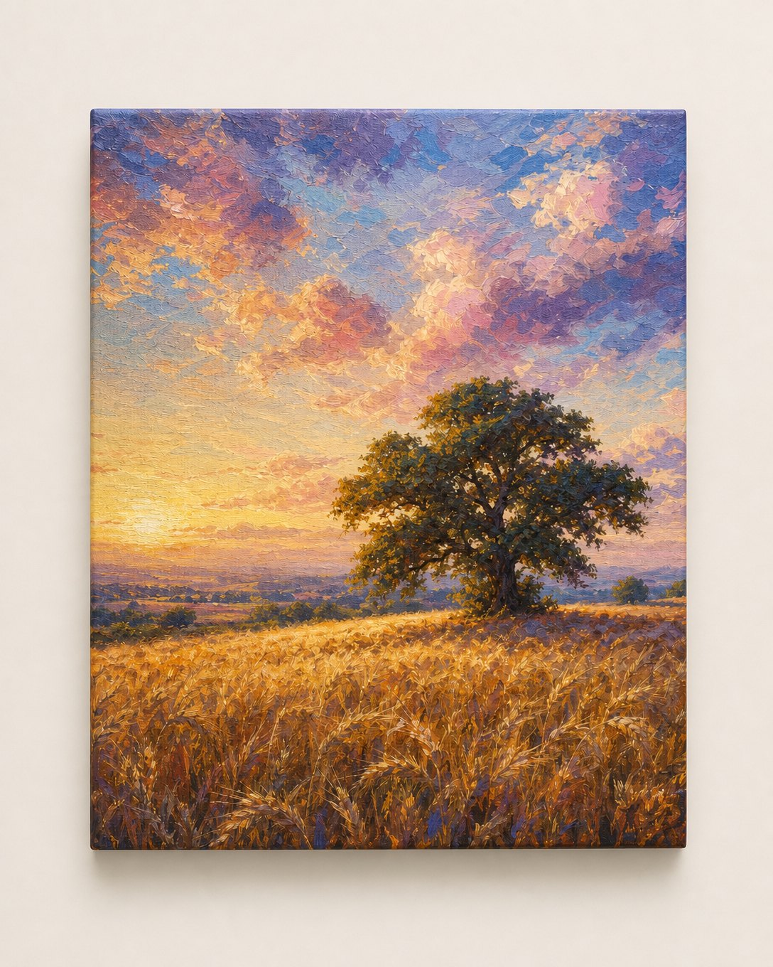 Wheat Field Evening Canvas, image 2