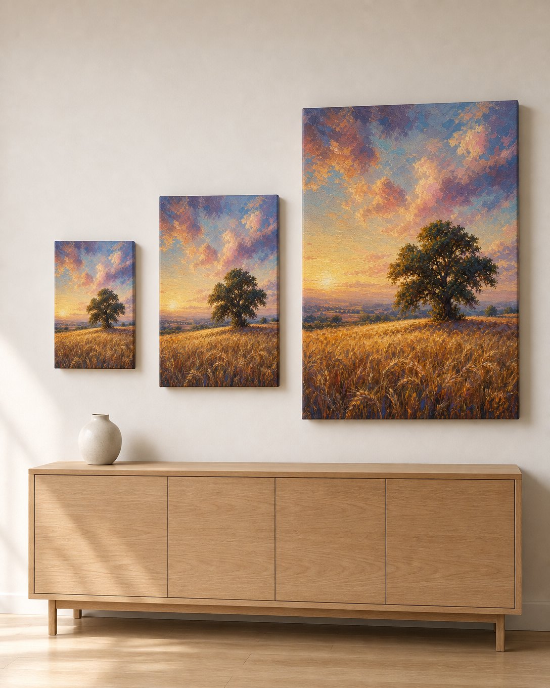 Wheat Field Evening Canvas, image 3