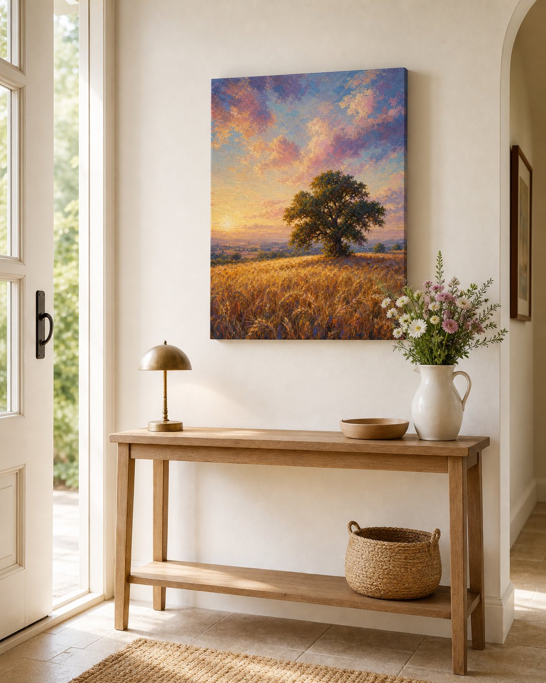 Wheat Field Evening Canvas, image 5